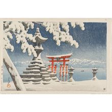 川瀬巴水: Snow at Itsukushima (Itsukushima no yuki) - ボストン美術館