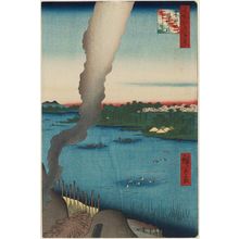 Utagawa Hiroshige: Tile Kilns and Hashiba Ferry, Sumida River (Sumidagawa Hashiba no watashi kawaragama), from the series One Hundred Famous Views of Edo (Meisho Edo hyakkei) - Museum of Fine Arts