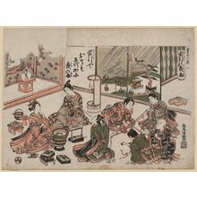 Torii Kiyomitsu: Night Rain and Drawing Lots (Hôbiki no yoru no ame), No. 2 from the series Eight Views of Children (Osana hakkei) - Museum of Fine Arts