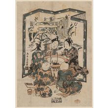 Torii Kiyohiro: Five boys around a hibachi - Museum of Fine Arts