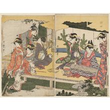 喜多川歌麿: A Modern Version of the Concert of Ushiwakamaru and Jôruri-hime - ボストン美術館