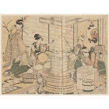 Kitagawa Utamaro: Making Ricecakes (Mochi) for New Year - Museum of Fine Arts