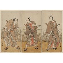 Katsukawa Shunsho: Actors Ôtani Hiroji III as Hotei no Ichiemon, Ôtani Hiroemon III as Kaminari Shôkurô, and Ichikawa Danjûrô V as An no Heibei - Museum of Fine Arts