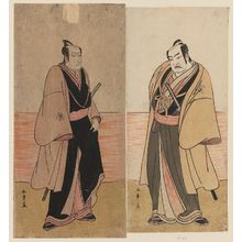 Katsukawa Shunsho: Actors Nakamura Sukegorô II as Kaminari Shôkurô (R) and Ichikawa Danjûrô V as Gokuin Sen'emon (L) - Museum of Fine Arts