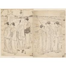 Katsukawa Shuncho: Visiting the Masaki Inari Shrine - Museum of Fine Arts