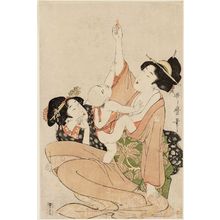 Kitagawa Utamaro: Teasing the Baby with a Winter Cherry (Hôzuki) - Museum of Fine Arts