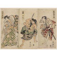 Utagawa Toyokuni I: Actors Ogino Isaburô (R), Arashi Sanpachi (C), and Matsumoto Kôshirô (L) - Museum of Fine Arts