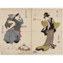 Utagawa Toyokuni I: Actors Segawa Senjo (R) and Ichikawa Omezô (L) - Museum of Fine Arts