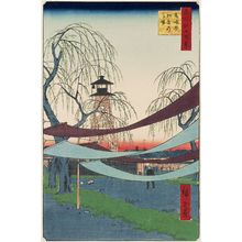 歌川広重: Hatsune Riding Grounds, Bakuro-chô (Bakuro-chô Hatsune no Baba), from the series One Hundred Famous Views of Edo (Meisho Edo hyakkei) - ボストン美術館