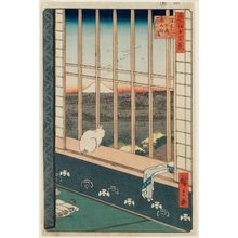 歌川広重: Asakusa Ricefields and Torinomachi Festival (Askusa tanbo Torinomachi môde), from the series One Hundred Famous Views of Edo (Meisho Edo hyakkei) - ボストン美術館