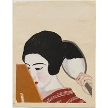 Onchi Koshiro: Girl with mirrors - Museum of Fine Arts