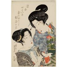 Keisai Eisen: The Habit of Staying Up Late and Sleeping in the Morning (Yo o fukasahite asane no te), from the series Forty-eight Habits in the Floating World (Ukiyo shijû hatte) - Museum of Fine Arts