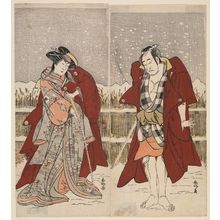 勝川春好: Actors Onoe Matsusuke and Iwai Hanshirô - ボストン美術館
