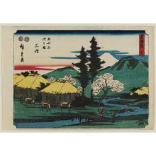 Utagawa Hiroshige: No. 12 - Mishima, from the series The Tôkaidô Road - The Fifty-three Stations (Tôkaidô - Gojûsan tsugi no uchi) - Museum of Fine Arts