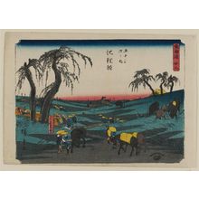Utagawa Hiroshige: No. 39 - Chiryû: Early Summer Horse Fair (Shuka uma ichi), from the series The Tôkaidô Road - The Fifty-three Stations (Tôkaidô - Gojûsan tsugi no uchi) - Museum of Fine Arts