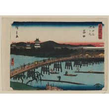 歌川広重: No. 34 - Yoshida: the Toyo River (Toyokawa), from the series The Tôkaidô Road - The Fifty-three Stations (Tôkaidô - Gojûsan tsugi no uchi) - ボストン美術館