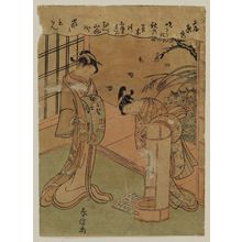 司馬江漢: Poem by Bun'ya no Yasuhide, from an untitled series of the Six Poetic Immortals (Rokkasen) - ボストン美術館