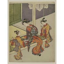 鈴木春信: Courtesan and Two Kamuro in the Yoshiwara - ボストン美術館