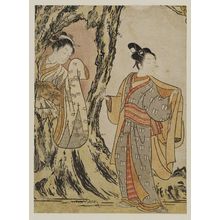 Suzuki Harunobu: Parody of the Story of Yoritomo Hiding in a Tree - Museum of Fine Arts