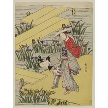 Suzuki Harunobu: Travelers at Yatsuhashi - Museum of Fine Arts