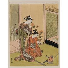Suzuki Harunobu: Courtesan and Shinzô with a Pet Monkey - Museum of Fine Arts