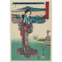 Utagawa Hiroshige, 歌川広重 (Utagawa Hiroshige I)による浮世絵「No. 5, Hodogaya: Katabira Bridge (Katabira-bashi) and Shinmachi, from the series Fifty-three Pictures of the Tôkaidô Road (Tôkaidô gojûsan zue)」