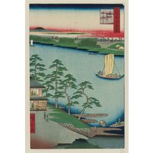 Utagawa Hiroshige: Niijuku Ferry (Niijuku no watashi), from the series One Hundred Famous Views of Edo (Meisho Edo hyakkei) - Museum of Fine Arts