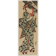 Keisai Eisen: Young Woman under Umbrella - Museum of Fine Arts