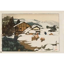 Japanese Print "Snow at Kashiwabara (Kashiwabara no yuki)" by Yoshida Hiroshi, 吉田博 (Yoshida Hiroshi)