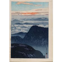 Yoshida Hiroshi: Eboshidake (Eboshidake no asahi [Sunrise on Mount Eboshi]), from the series Twelve Scenes in the Japan Alps (Nihon Arupusu jûni dai no uchi) - Museum of Fine Arts