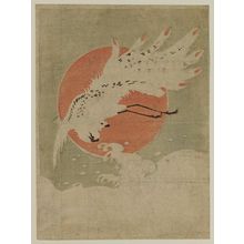 Isoda Koryusai: Phoenix Flying over Waves in Front of Sun - Museum of Fine Arts