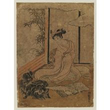 Isoda Koryusai: Dog Delivering a Love Letter to a Young Woman - Museum of Fine Arts