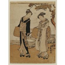 磯田湖龍齋: Young Couple Dressed as Komusô - ボストン美術館