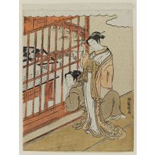 磯田湖龍齋: Courtesan and Guest Looking out of a Second-floor Window - ボストン美術館