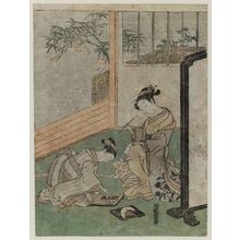 Isoda Koryusai: Two Women Making Tanabata Festival Decorations - Museum of Fine Arts