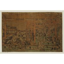 Kitao Shigemasa: The Night Attack (Youchi no zu), from the series Perspective Pictures of the Storehouse of Loyal Retainers, a Primer (Uki-e Kanadehon Chûshingura) - Museum of Fine Arts