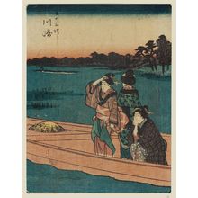 Utagawa Hiroshige: Kawasaki, from the series Fifty-three Stations [of the Tôkaidô Road] (Gojûsan tsugi), also known as the Jinbutsu Tôkaidô - Museum of Fine Arts