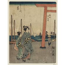 Utagawa Hiroshige: Miya, from the series Fifty-three Stations [of the Tôkaidô Road] (Gojûsan tsugi), also known as the Jinbutsu Tôkaidô - Museum of Fine Arts