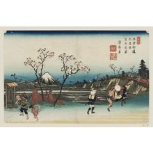 Keisai Eisen: No. 5, Ômiya Station: Distant View of Mount Fuji (Ômiya shuku, Fuji enkei), from the series The [Sixty-nine Stations of the] Kisokaidô - Museum of Fine Arts