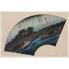 Utagawa Hiroshige: Night Rain at Matsuchiyama (Matsuchi yau), from the series Eight Views of the Eastern Capital (Tôto hakkei) - Museum of Fine Arts