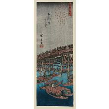 日本版画 "Cooling Off at Ryôgoku Bridge (Ryôgoku-bashi suzumi), from the series Famous Places in the Eastern Capital (Tôto meisho)" 由 Utagawa Hiroshige, 歌川広重 (Utagawa Hiroshige I) 创作