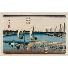 Utagawa Hiroshige, 歌川広重 (Utagawa Hiroshige I)创作的日本版画《Evening View of Takanawa (Takanawa yûkei), from the series Famous Places in the Eastern Capital (Tôto meisho)》