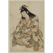 Kitao Shigemasa: Young girl playing stringed instrument - Museum of Fine Arts