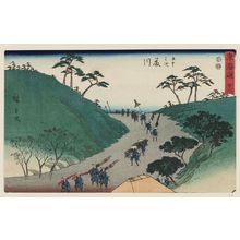 Utagawa Hiroshige: No. 38 - Fujikawa, from the series The Tôkaidô Road - The Fifty-three Stations (Tôkaidô - Gojûsan tsugi), also known as the Reisho Tôkaidô - Museum of Fine Arts