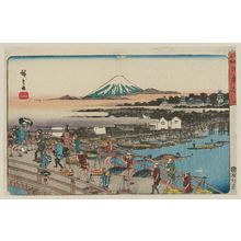 歌川広重: Nihonbashi, from the series Famous Places in Edo (Kôto meisho) - ボストン美術館