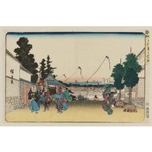 Utagawa Hiroshige: Kasumigaseki (with kites), from the series Famous Places in Edo (Kôto meisho) - Museum of Fine Arts