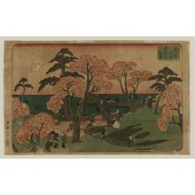 Utagawa Hiroshige: Red Maple Leaves at Kaian-ji Temple (Kaian-ji no kôyô), from the series Famous Places in the Eastern Capital (Tôto meisho) - Museum of Fine Arts