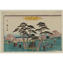 Utagawa Hiroshige: Cherry Blossoms in Full Bloom at Asuka Hill (Asukayama manka no zu), from the series Famous Places in the Eastern Capital (Tôto meisho) - Museum of Fine Arts