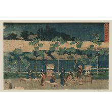 Japanese Print "The Reservoir and the Sannô Shrine (Tameike Sannô no yashiro), from the series Famous Places in Edo (Edo meisho)" by Utagawa Hiroshige, 歌川広重 (Utagawa Hiroshige I)