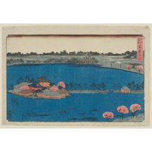 日本版画 "Shinobazu Pond (Shinobazu no ike), from the series Famous Places in Edo (Edo meisho)" 由 Utagawa Hiroshige, 歌川広重 (Utagawa Hiroshige I) 创作